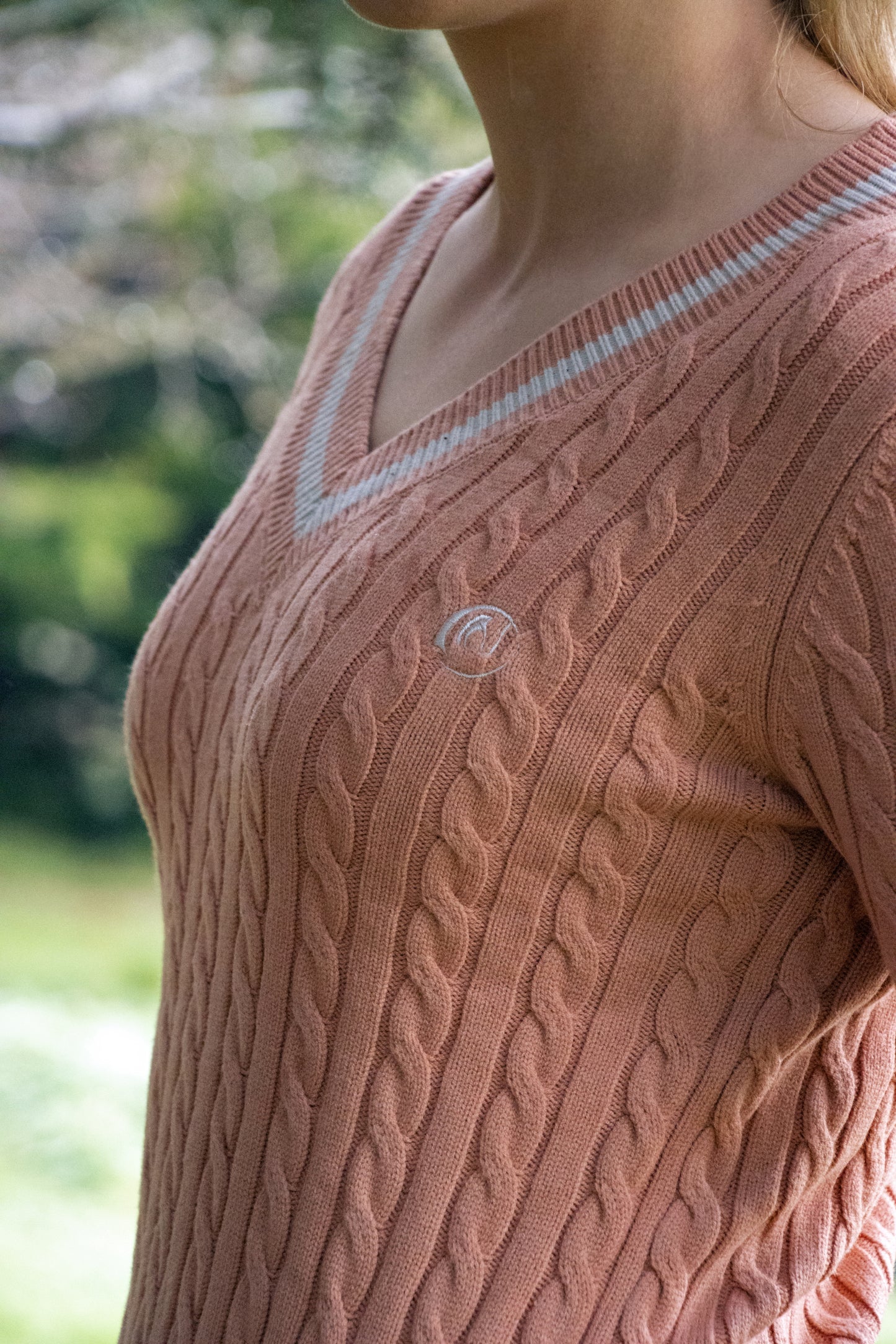 Pippa Cotton Cable Knit Sweater - Terracotta COLOUR DISCONTINUED