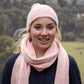 Cable Knit Thin Scarf - Pink
