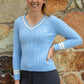 Pippa Cotton Cable Knit Sweater - Chambray Blue