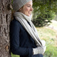 Cable Knit Thin Scarf - Grey