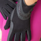 Horse Shoe Glitter Gloves - Black