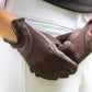 Horse Shoe Glitter Gloves - Brown