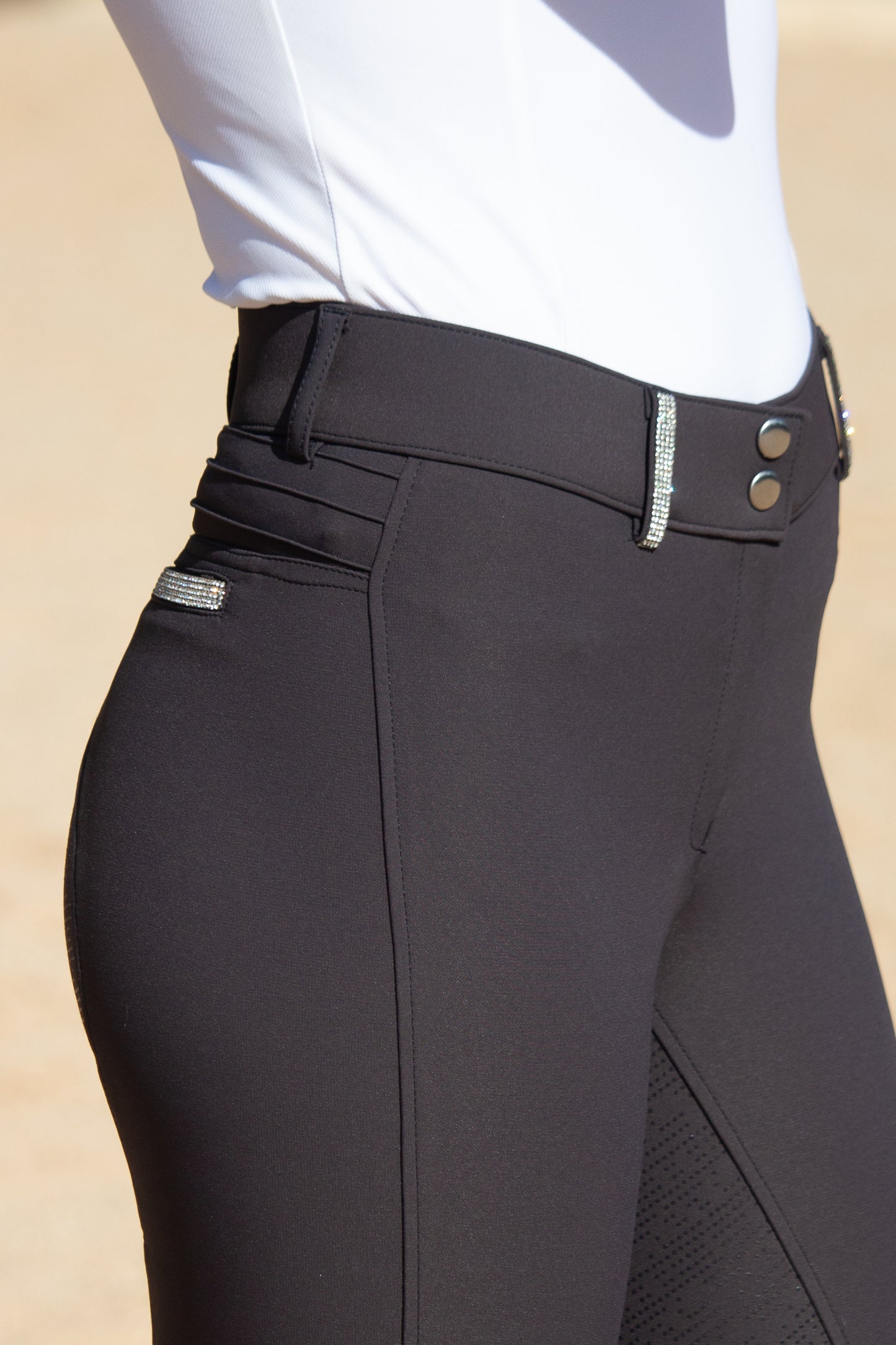 Elegance Crystal Trim Meryl Breeches - Anthracite COLOUR DISCONTINUED