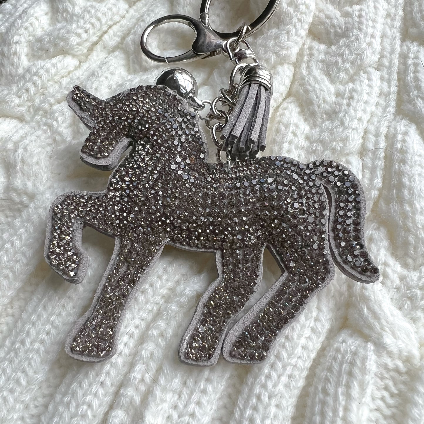 Diamante Horse Key Ring - Silver